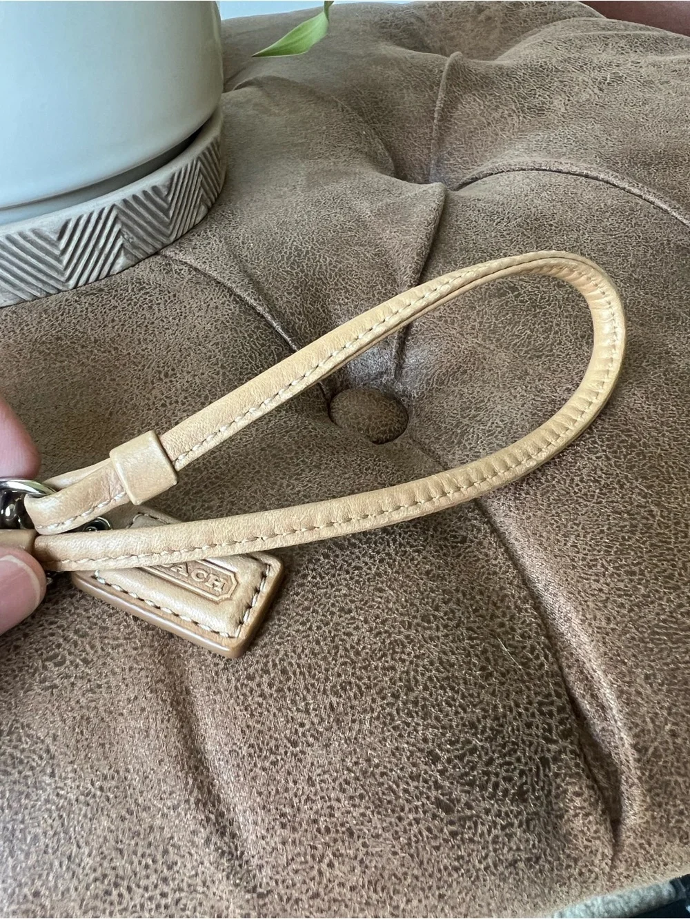 Coach Tan Leather Wristlet